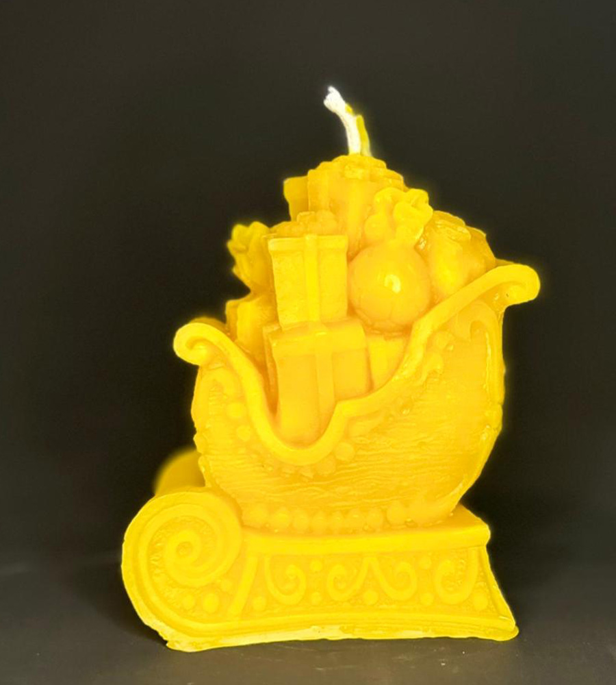 Bienenwachskerze "weihnachtlicher Schlitten"