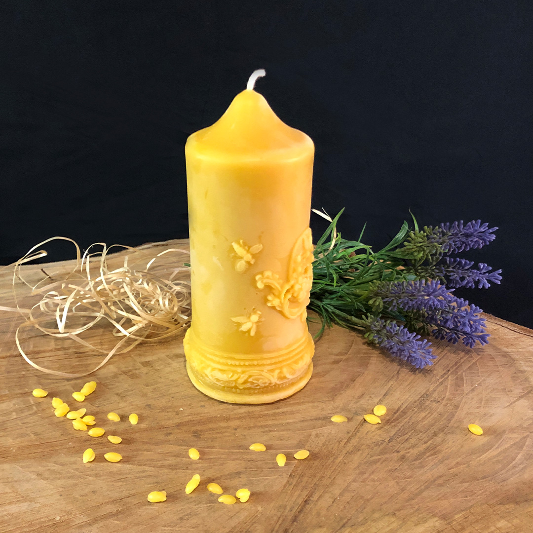 Bienenwachskerze Kerzenstumpf "Imker Kerze"