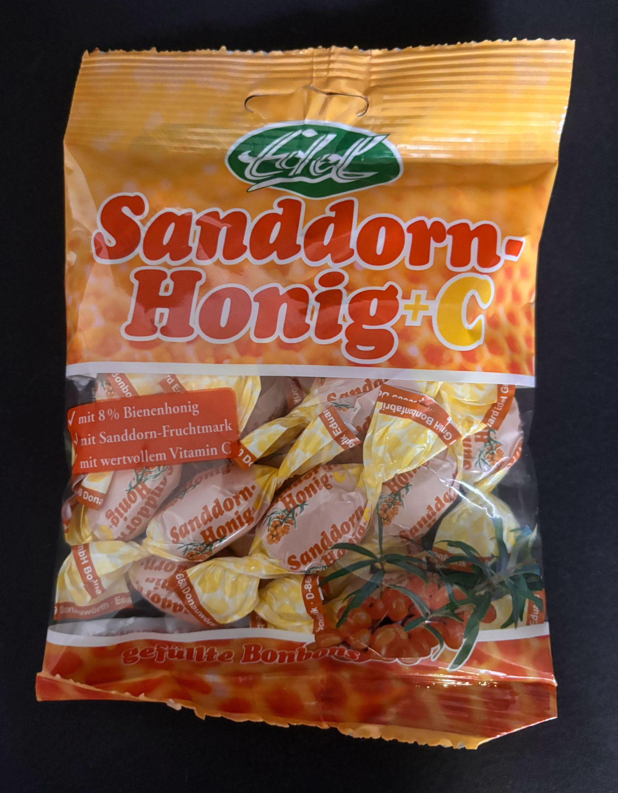 Sanddorn Honig+C gefüllte Bonbons 90g