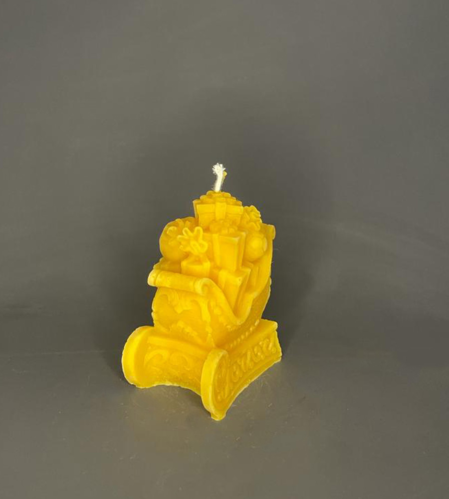 Bienenwachskerze "weihnachtlicher Schlitten"
